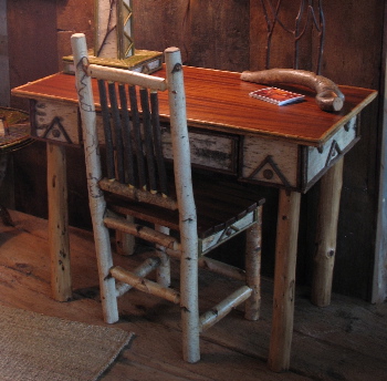 rustic desk, rustic furniture, adirondack